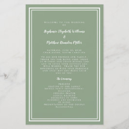 Sage Green Wedding Script Budget Ceremony Program