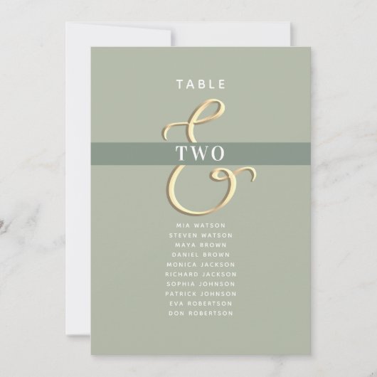 Sage Green Wedding Seating Chart (Voorkant)