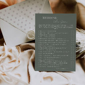 Sage Green Wedding Shoe Game Sjabloon, Kaart