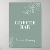 Sage Green Wedding Sign. koffie Poster (Voorkant)