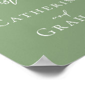 Sage Green Wedding Sign Ons gastenboek Poster (Hoek)