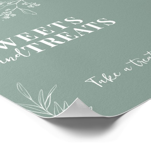 Sage Green Wedding Sign Poster (Hoek)