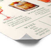 Sage Green Wedding Signature Drinken Bar Menu Poster (Hoek)