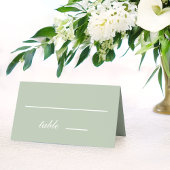 Sage Green Wedding Simple Calligraphy White Script Plaatskaartje