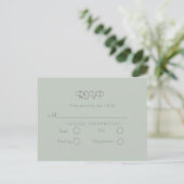 Sage Green Wedding Simple Elegant RSVP Briefkaart (Staand voorkant)