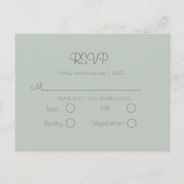 Sage Green Wedding Simple Elegant RSVP Briefkaart