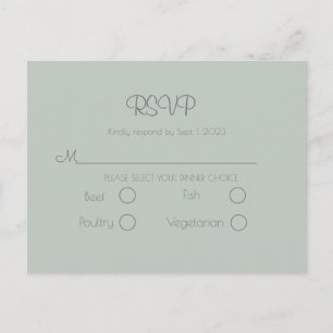 Sage Green Wedding Simple Elegant RSVP Briefkaart