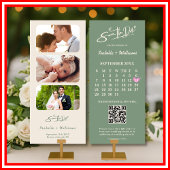 Sage Green Wedding Sla de datum op Kalender QR-cod