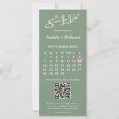 Sage Green Wedding Sla de datum op Kalender QR-cod (Voorkant)
