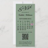 Sage Green Wedding Sla de datum op Kalender QR-cod (Voorkant)