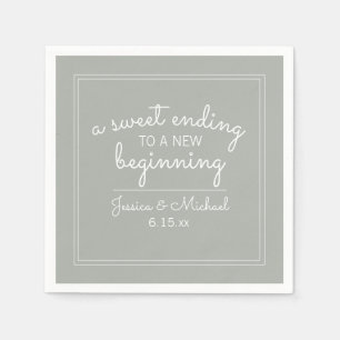 Sage Green Wedding Sweet Einde nieuw begin Servet