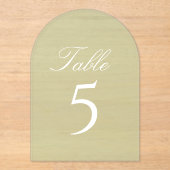 Sage Green Wedding Table Number Acryl Uitnodigingen (Voorkant)