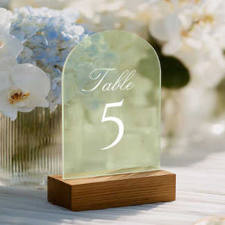 Sage Green Wedding Table Number Acryl Uitnodigingen