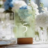 Sage Green Wedding Table Number Acryl Uitnodigingen
