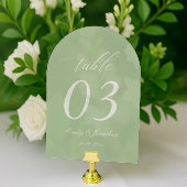 Sage Green Wedding Table Number Acrylic Acryl Uitnodigingen