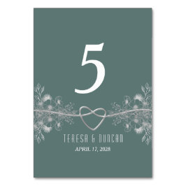 Sage Green Wedding Table Number Kaart