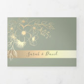 Sage Green Wedding Tri-Fold Uitnodiging (Cover)