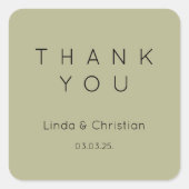 Sage Green Wedding Vierkante Sticker (Voorkant)