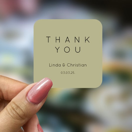 Sage Green Wedding Vierkante Sticker