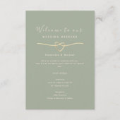 Sage Green Wedding Weekend Info Card Informatiekaartje (Voorkant)