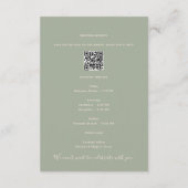 Sage Green Wedding Weekend Info Card Informatiekaartje (Achterkant)