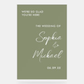 Sage Green Wedding Welcome Acryl Bord (Voorkant)