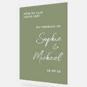 Sage Green Wedding Welcome Acryl Bord (Hoek)