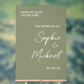 Sage Green Wedding Welcome Acryl Bord (Neutraal)
