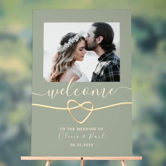 Sage Green Wedding Welcome Acryl Bord (Neutraal)
