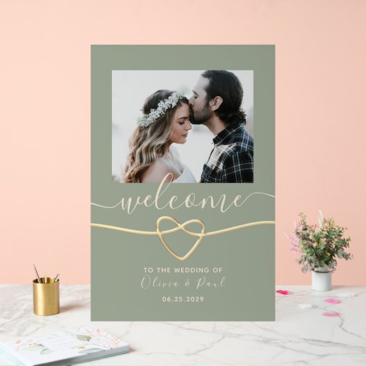 Sage Green Wedding Welcome Acryl Bord (Huwelijk)