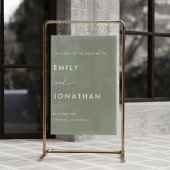 Sage Green Wedding Welcome Acryl Bord