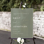 Sage Green Wedding Welcome Acryl Bord