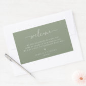 Sage Green Wedding Welcome Rechthoekige Sticker (Envelop)