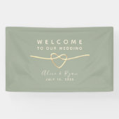 Sage Green Wedding Welcome Spandoek (Horizontaal)