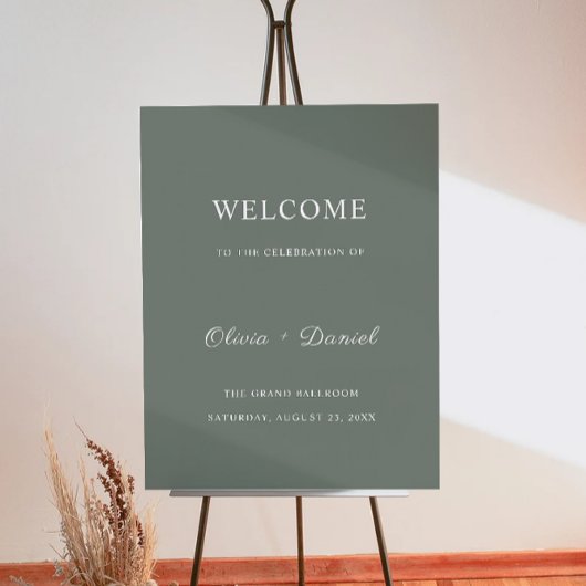 Sage Green Wedding Welkomstbord Poster