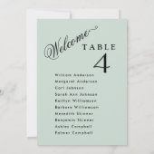 Sage Green Wedding Zitplan Kaarten Namen Gast (Achterkant)