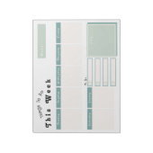 Sage Green Weekly Calendar Planner Notitieblok (Linkerzijde)