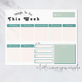 Sage Green Weekly Calendar Planner Notitieblok