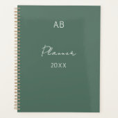 Sage Green Weekly Planner with Custom Initials (Voorkant)