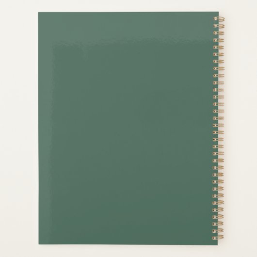 Sage Green Weekly Planner with Custom Initials (Achterkant)