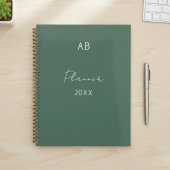 Sage Green Weekly Planner with Custom Initials