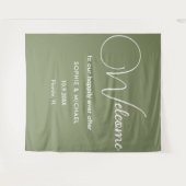 Sage Green Welcome Weddenschap Foto Prop Backdrop Wandkleed (Voorkant (horizontaal))
