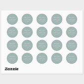Sage Green | Welkomstwoord voor bruiloft Klassieke Ronde Sticker (Vel)