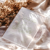 Sage Green Western Cowgirl Afstudeerfeest Acryl Uitnodigingen