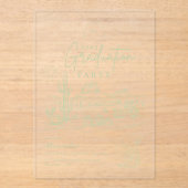 Sage Green Western Cowgirl Afstudeerfeest Acryl Uitnodigingen (Voorkant)