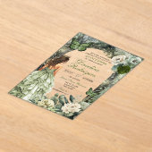 Sage Green Whimsical Forest Quinceanera Acryl Uitnodigingen (Laagn)