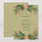 Sage Green Whimsical Rustic Wedding Kaart (Voorkant / Achterkant)