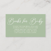 Sage Green White Baby shower Boeken voor Baby Informatiekaartje (Voorkant)