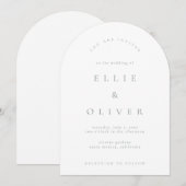 Sage Green & White Boho Arch Moderne bruiloft Kaart (Voorkant / Achterkant)