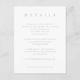 Sage Green & White Boho Details Huwelijk Modern Informatiekaartje